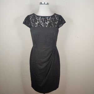 Jones Wear Dress Sheath Lace Neckline Cocktail Office
